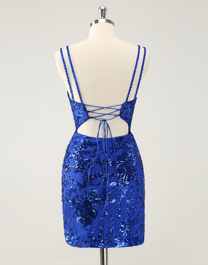 Gorgeous Hot Pink Lace Up Tight Glittler Homecoming Dress