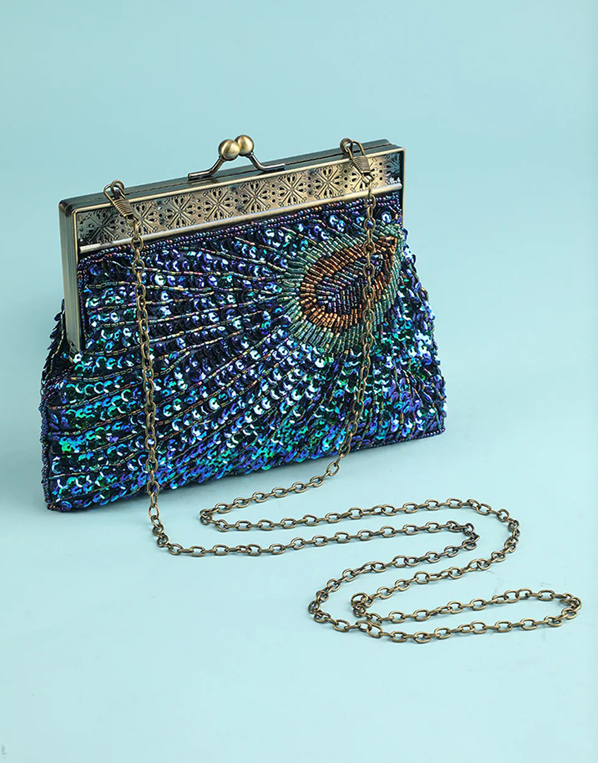 Peacock Green Evening Bag