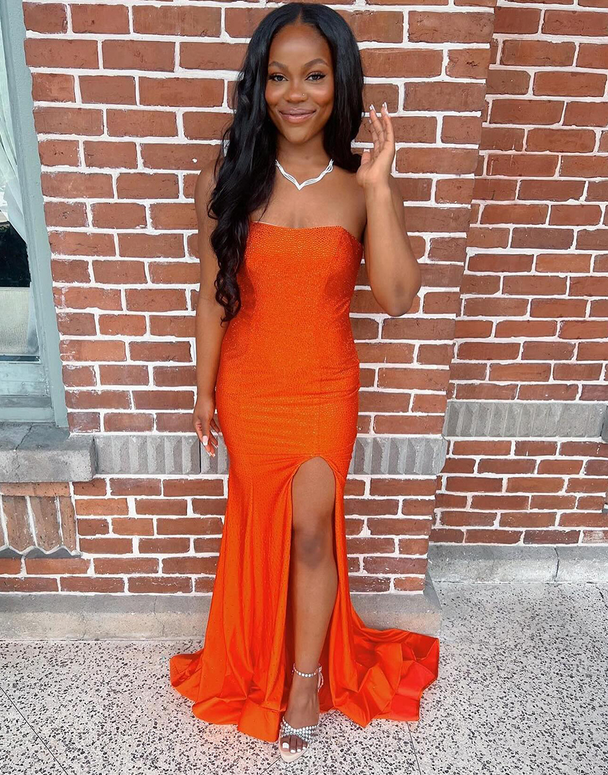 Sexy Tight Strapless Light Blue Long Prom Dress