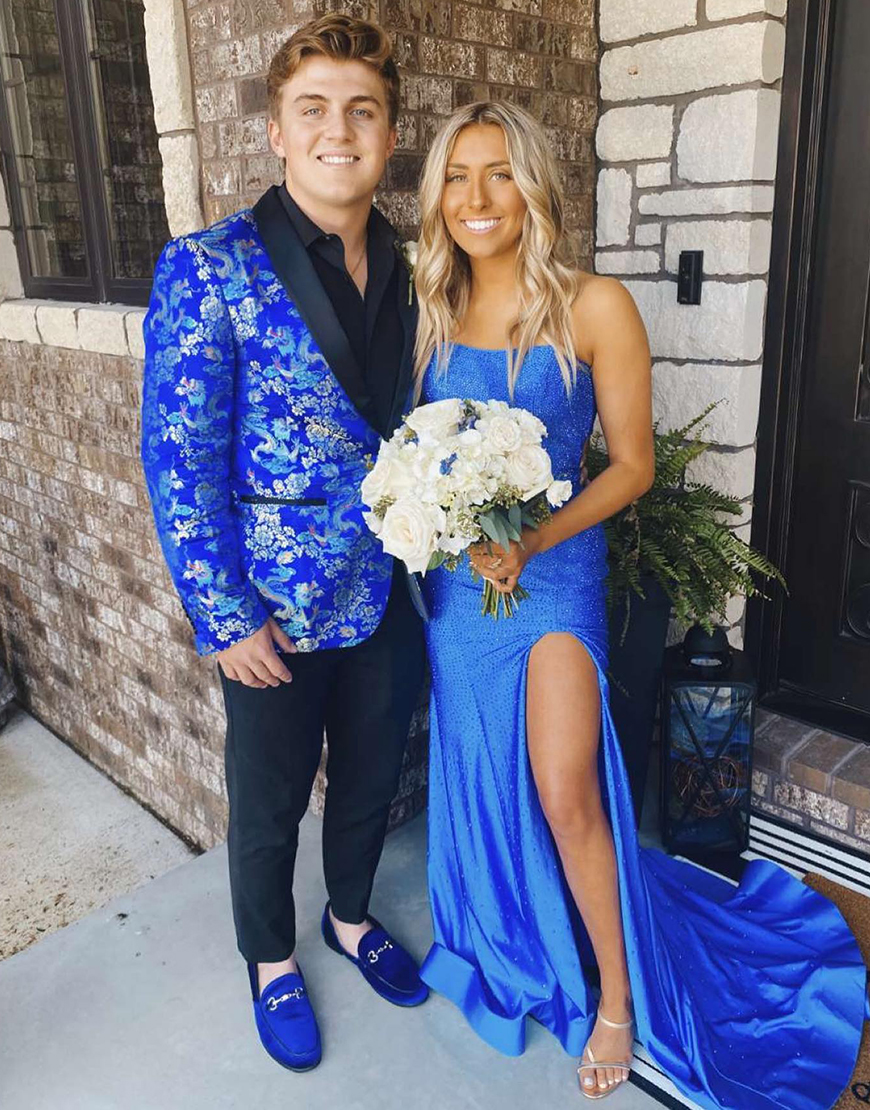 Sexy Tight Strapless Light Blue Long Prom Dress