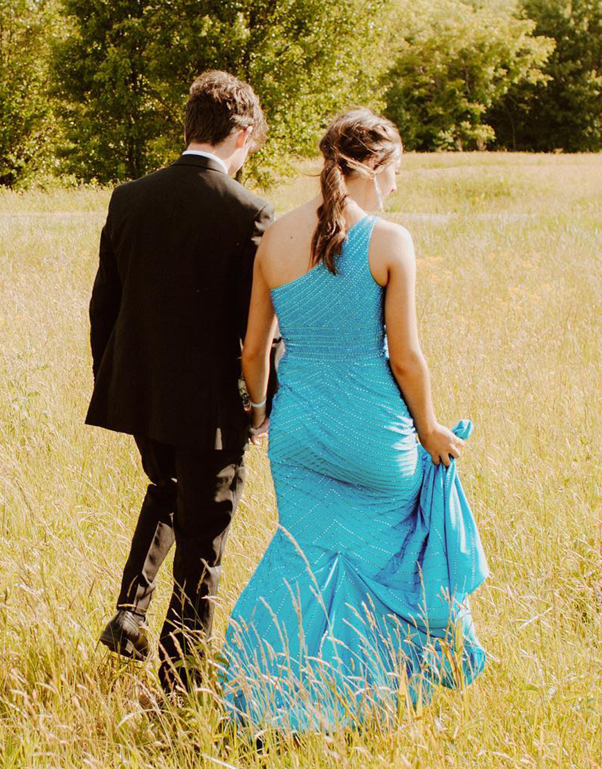 Red Mermaid One Shoulder Prom Dress With Split