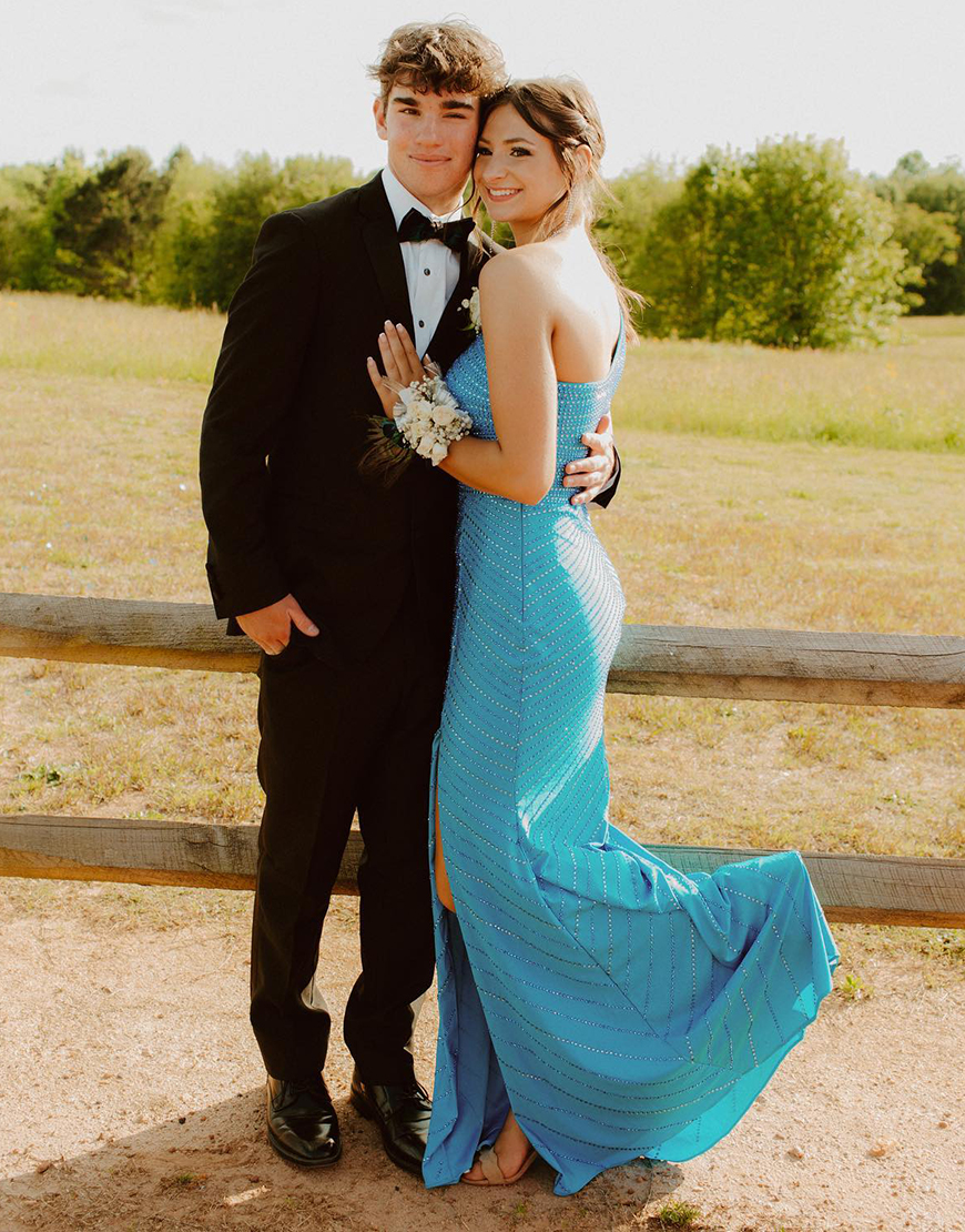 Red Mermaid One Shoulder Prom Dress With Split