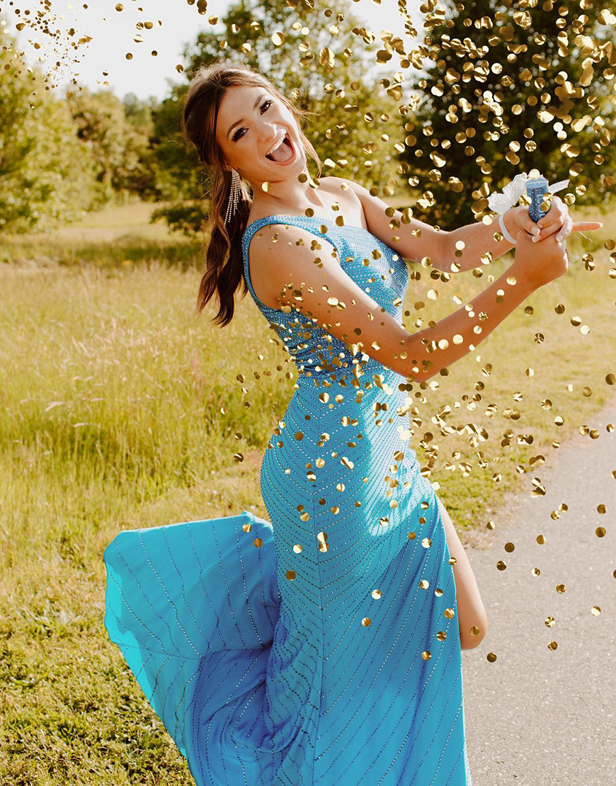 Red Mermaid One Shoulder Prom Dress With Split