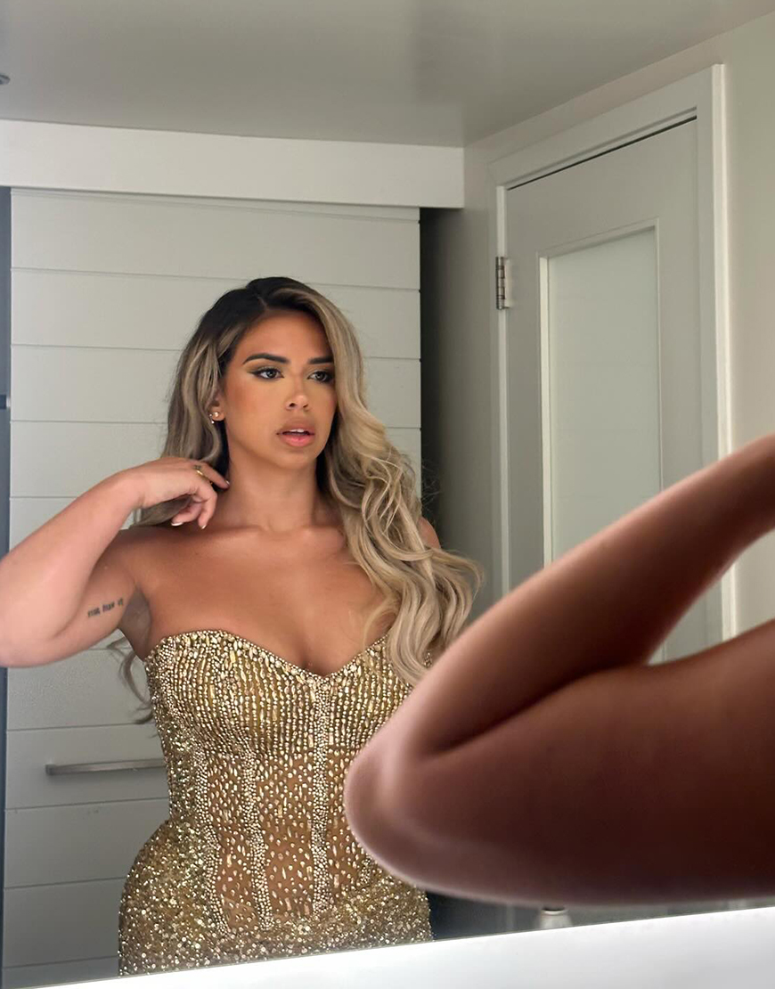 Sparkly Blue Mermaid Strapless Corset Sequins Long Prom Dress with Slit