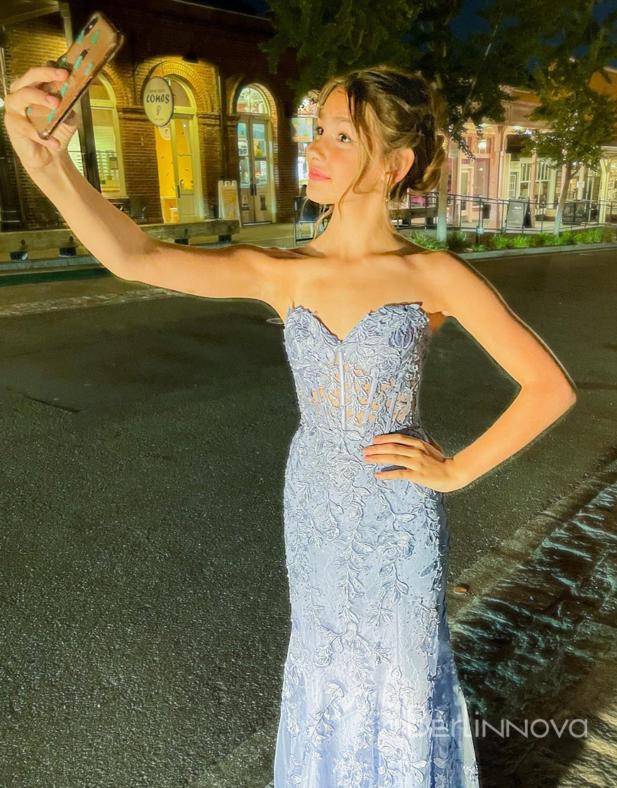 Sexy Mermaid Elegant Lace Sweetheart Long Prom Dress