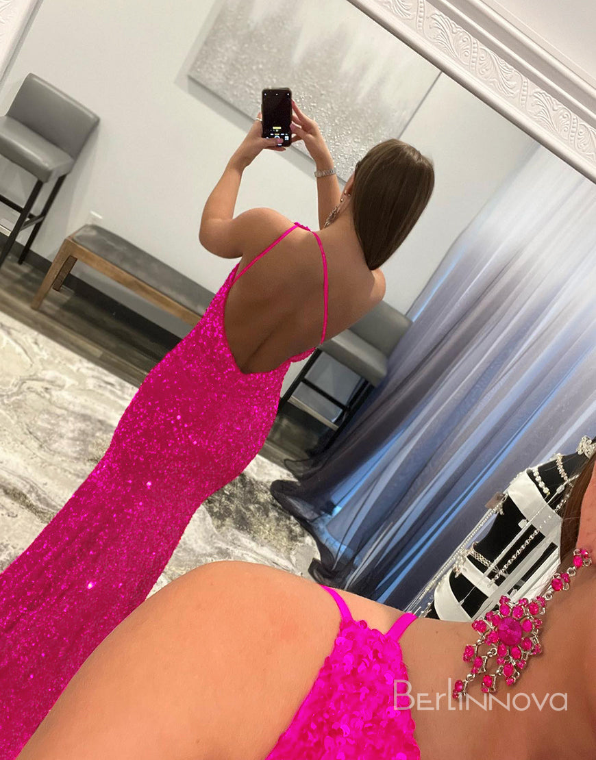 Mermaid Glitter Sexy One-Shoulder Long Prom Dress With Sequins