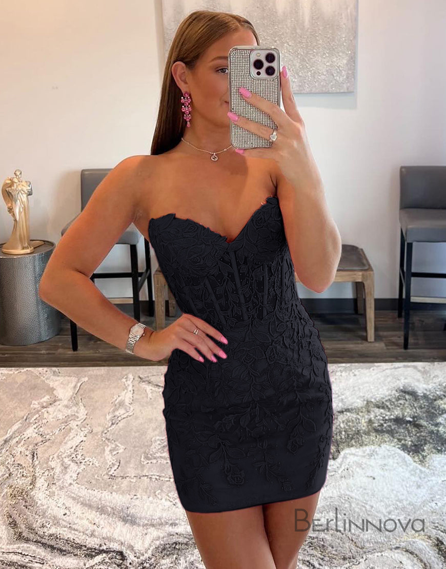 Sexy Elegant Lace Sweetheart Lace Up Homecoming Dress