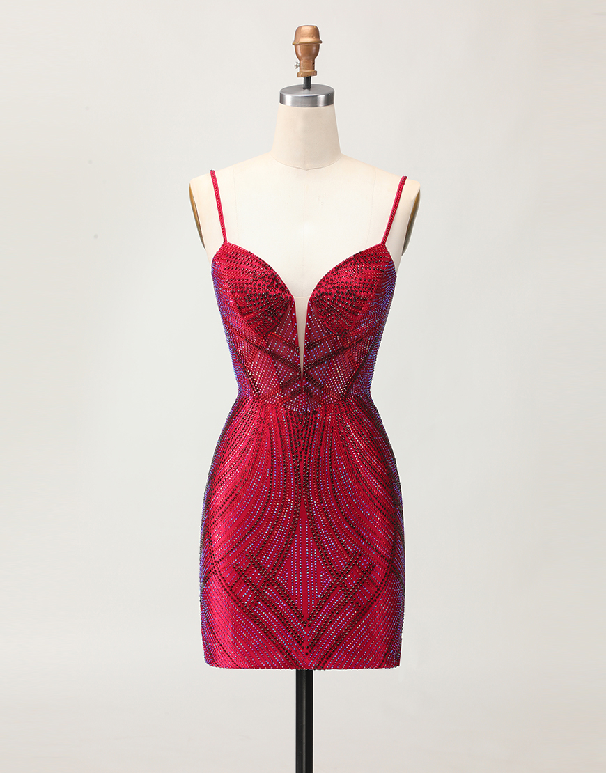 Sparkly Royal Blue Short Tight Backless Homecoming Dress with Beading