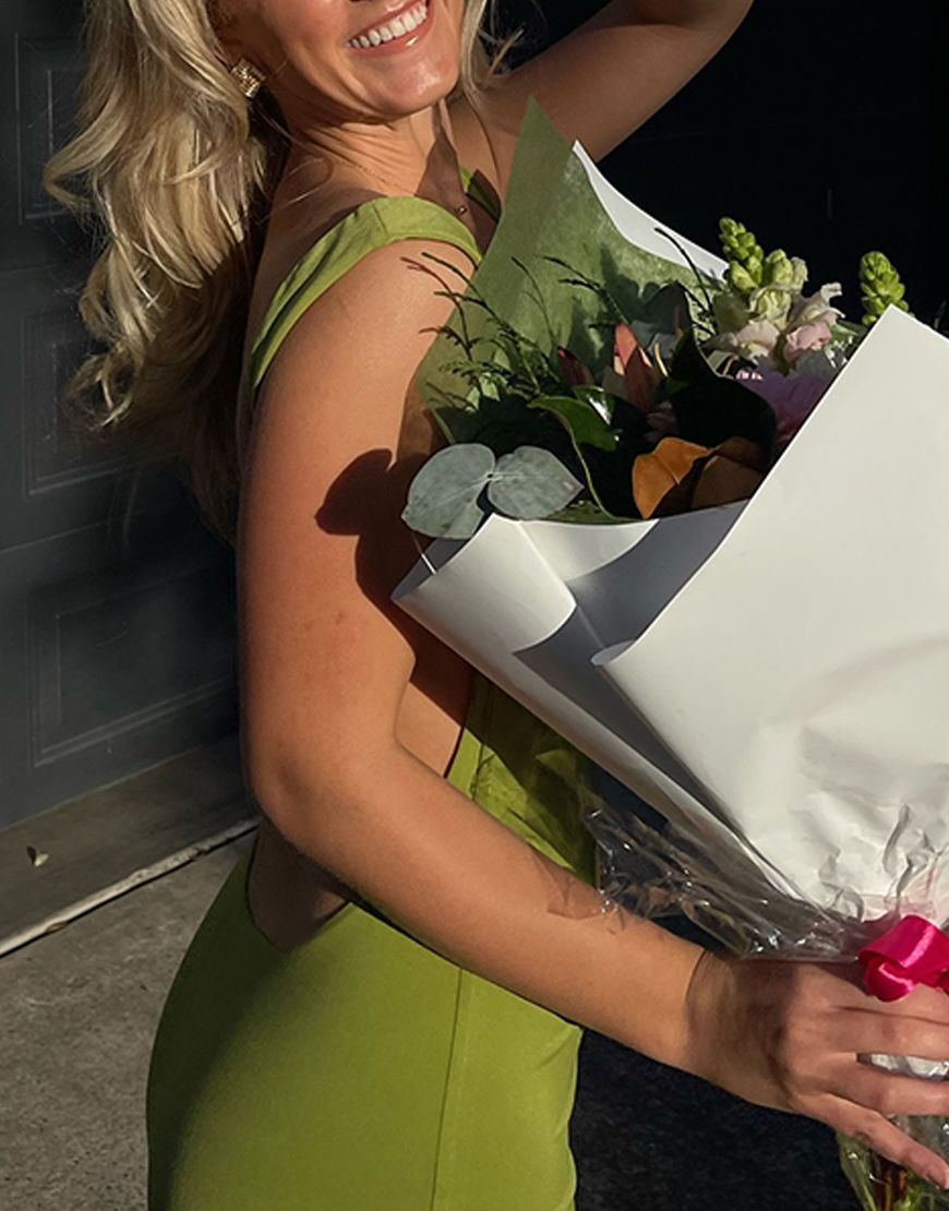 Mermaid Olive Thick Straps Backless Maxi Dress