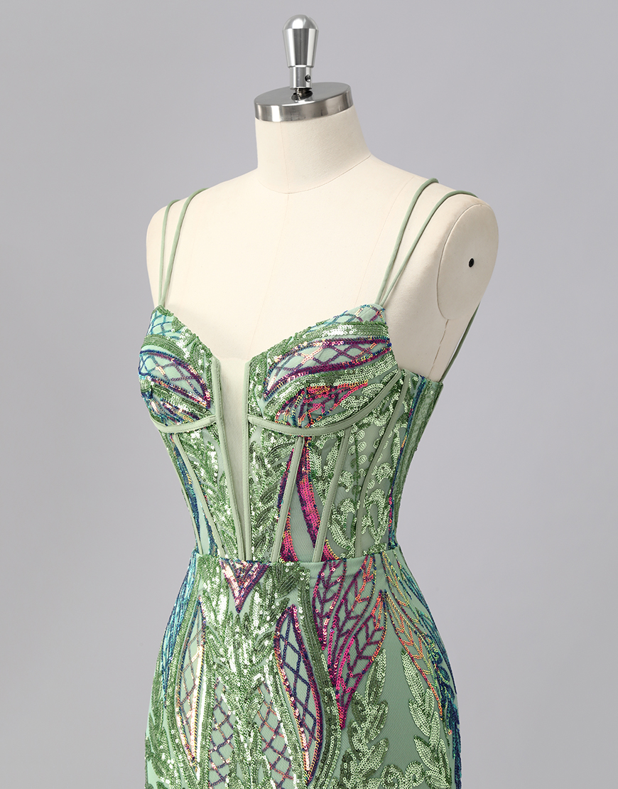 Glitter Dark Purple Tight Sequined Embroidery Homecoming Dress 