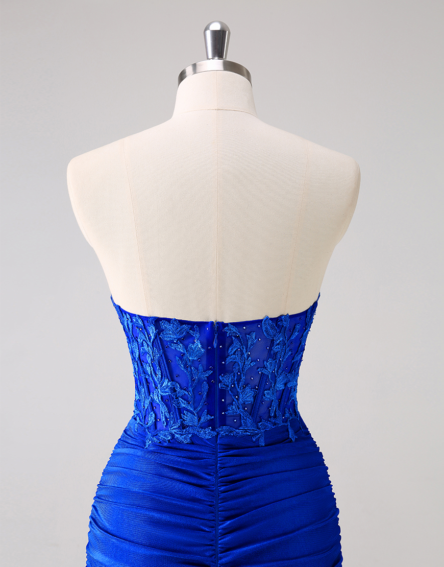 Glitter Fuchsia Beaded Appliques Tight Homecoming Dress 