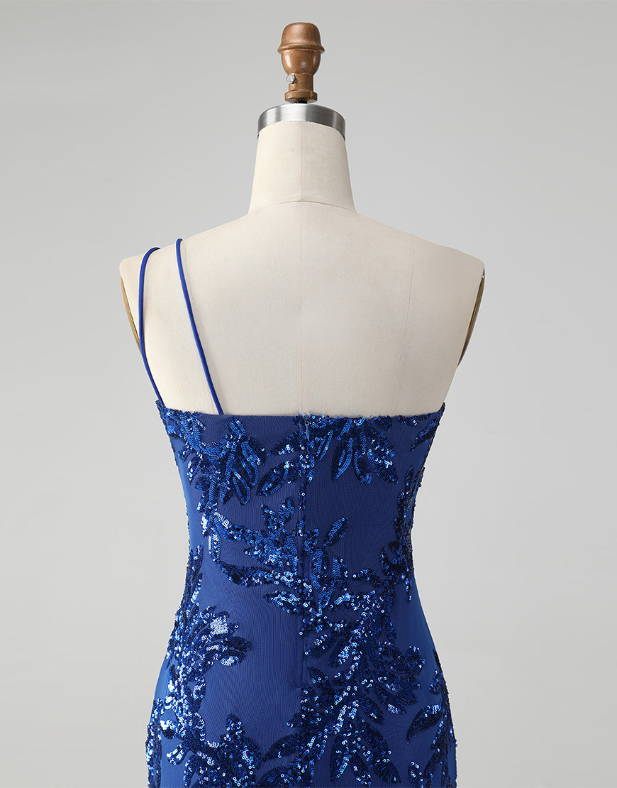 Glitter Pink Tight Sequins Floral Homecoming Dress