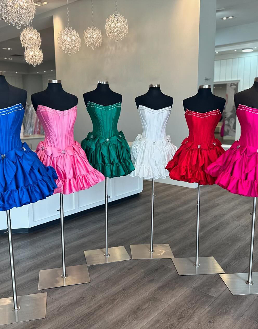 Sparkly Black A-Line Beaded Ruffle Homecoming Dress with Bowknots