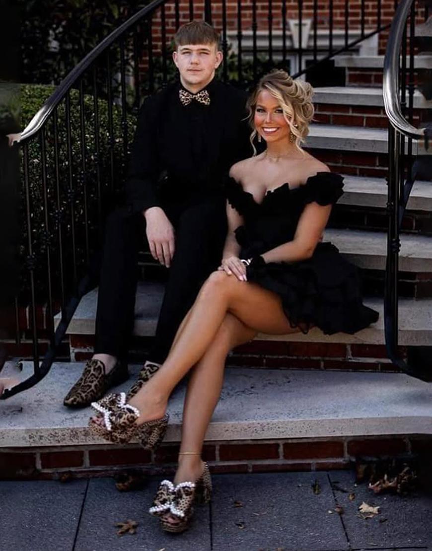 Yellow A-Line Ruffled Off-the-Shoulder Tiered Homecoming Dress 