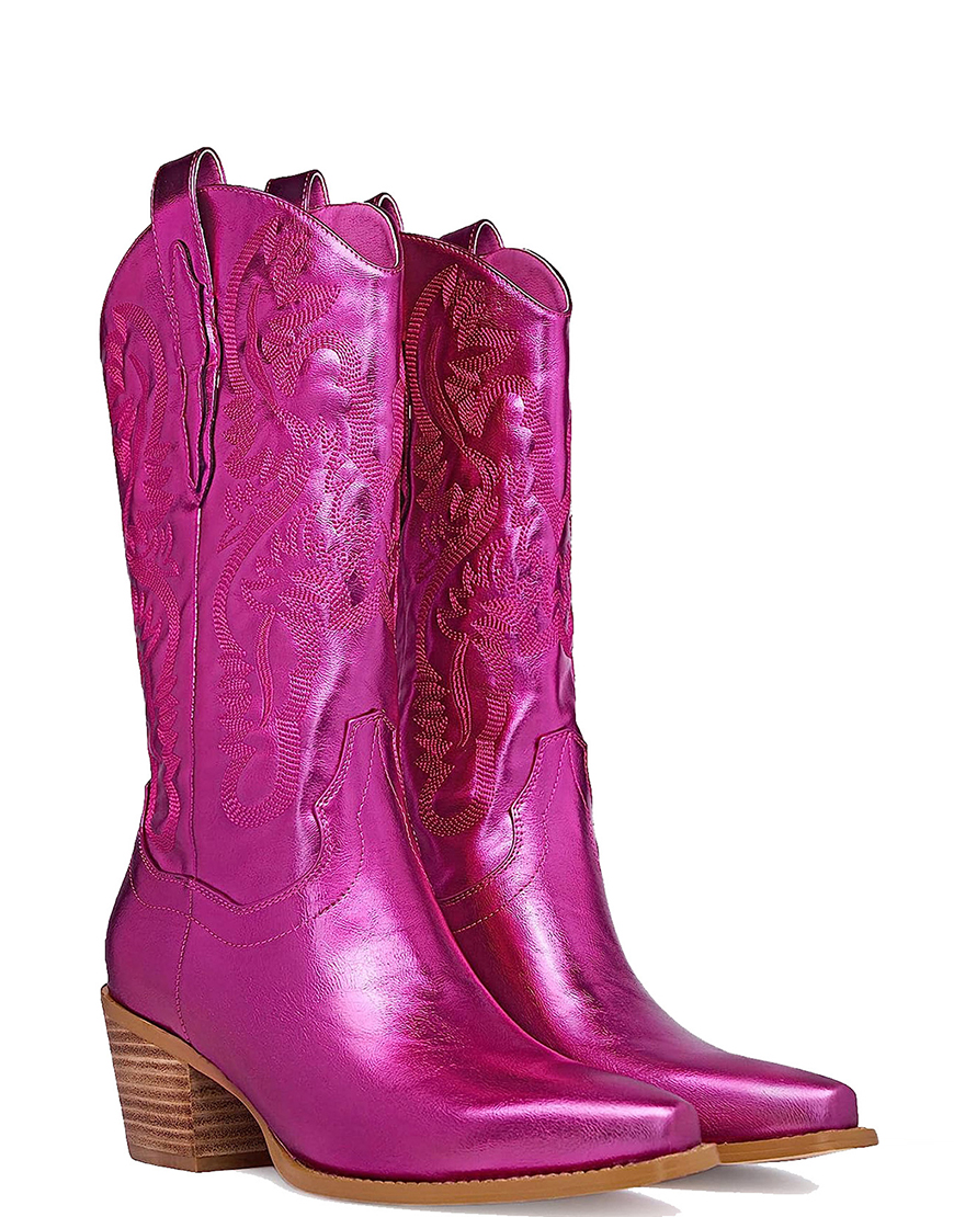 Fuchsia Embroidered Cowgirl Boots
