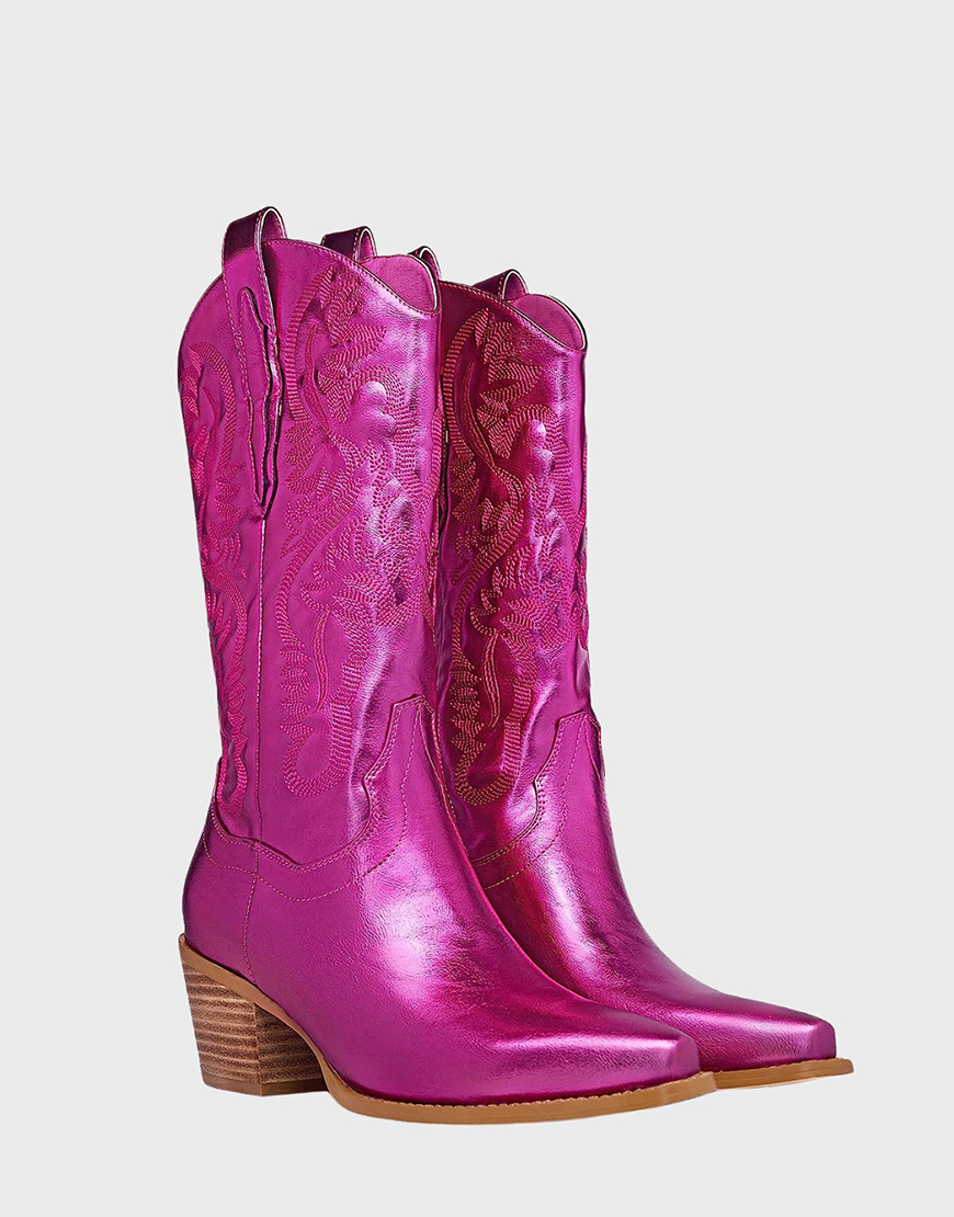 Fuchsia Embroidered Cowgirl Boots