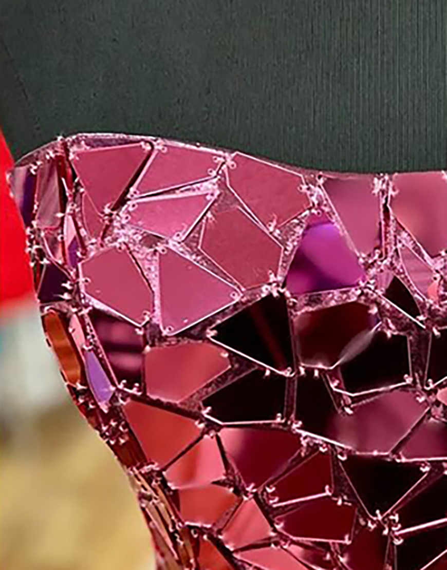 Sparkly Gold Mermaid Strapless Mirrors Long Prom Dress with Slit