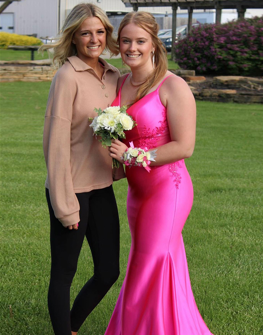 Sparkly Sage Mermaid Spaghetti Straps Satin Long Prom Dress with Appliques