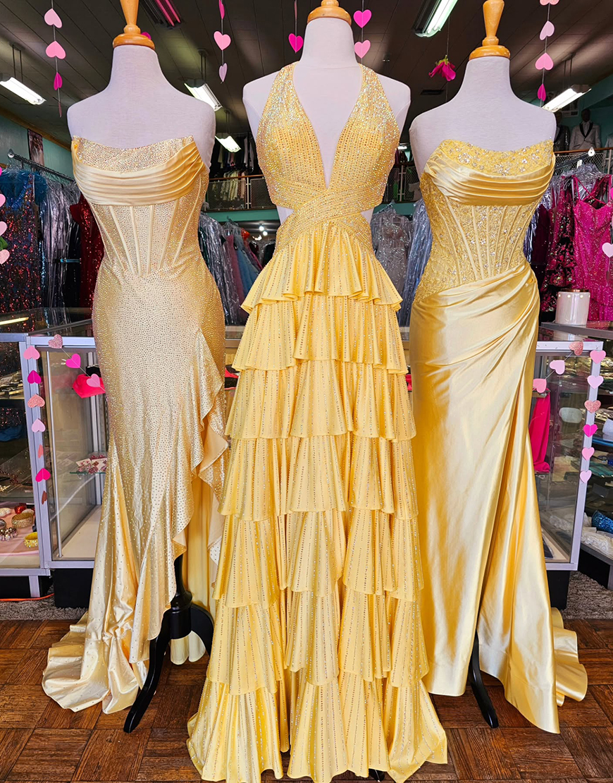 Sparkly Fuchsia A-Line Halter Beaded Ruffles Long Prom Dress with Slit