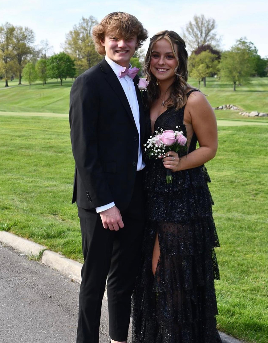 Sparkly Black Bodycon Straps V-Neck Ruffle Applique Long Prom Dress with Slit