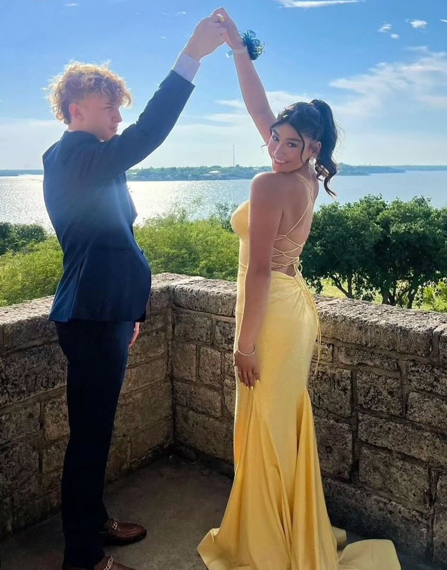 Sparkly Red Mermaid Spaghetti Straps Beaded Long Prom Dress