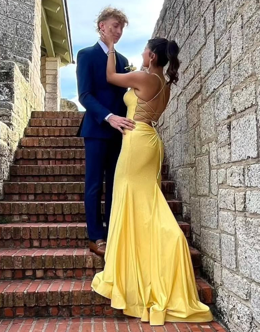 Sparkly Red Mermaid Spaghetti Straps Beaded Long Prom Dress