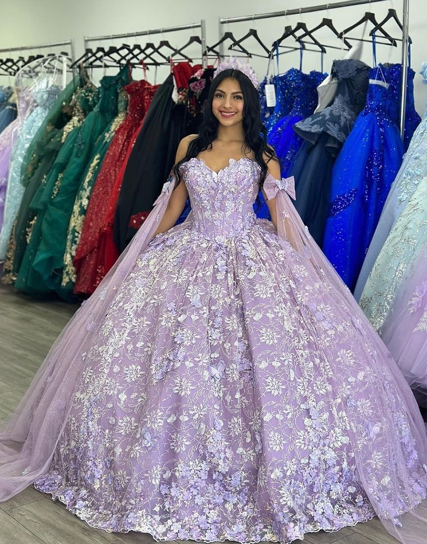 Sparkly Dusty Rose Bow Tie Off the Shoulder Rhinestones Appliques Corset Tulle Quinceanera Dress with Bow