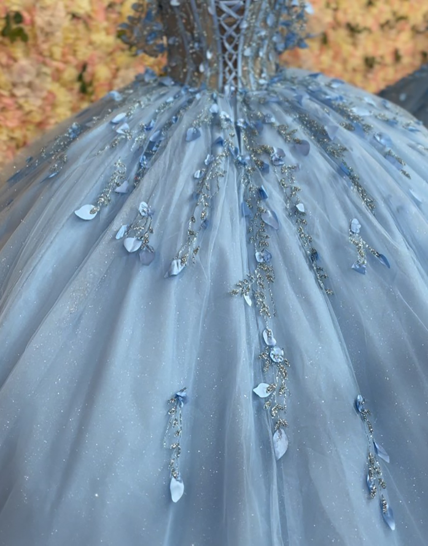 Sparkly Dusty Rose Off the Shoulder Rhinestones Appliques Quinceanera Dress