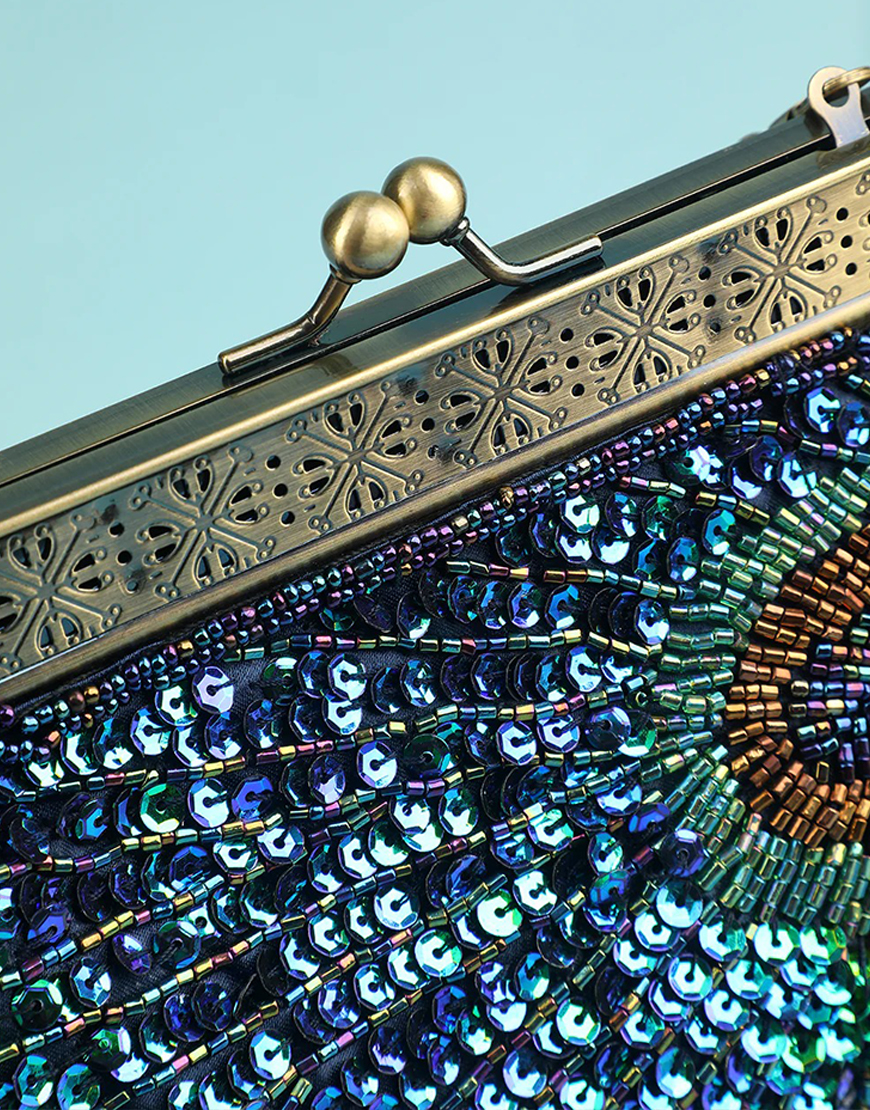 Peacock Green Evening Bag