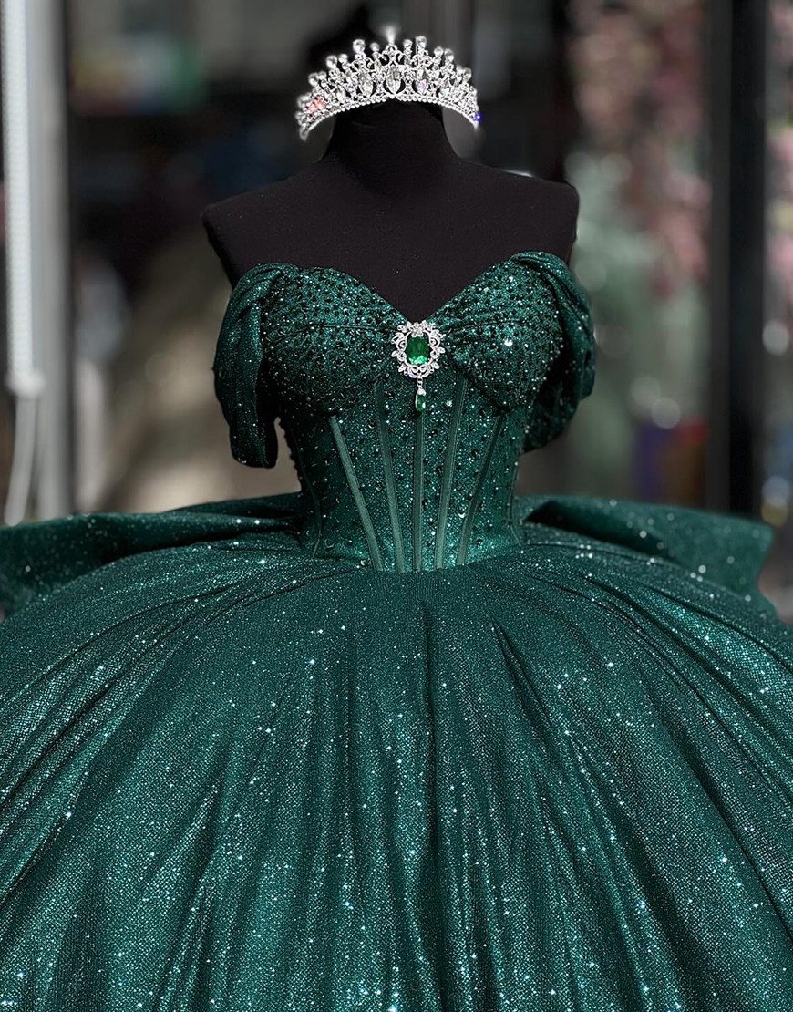 Princess Hot Pink Off the Shoulder Beaded Rhinestones Tulle Quinceanera Dress with Ruffle