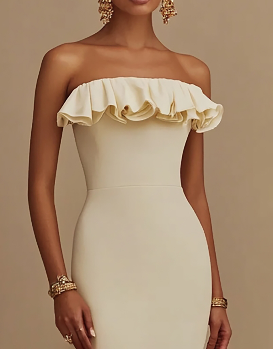 Elegant Mermaid Ruffle Off the Shoulder Satin Long Graduation Dress