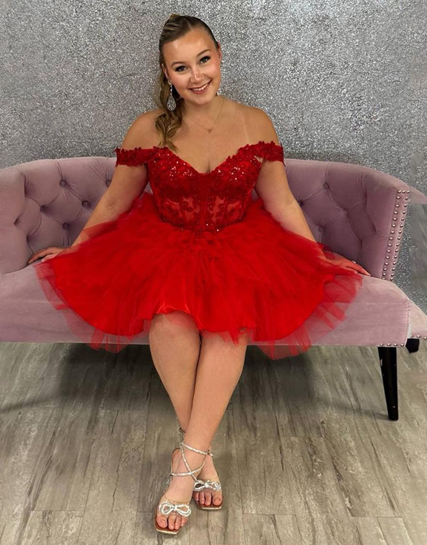 Sparkly Black Corset Tulle Short Homecoming Dress with Lace