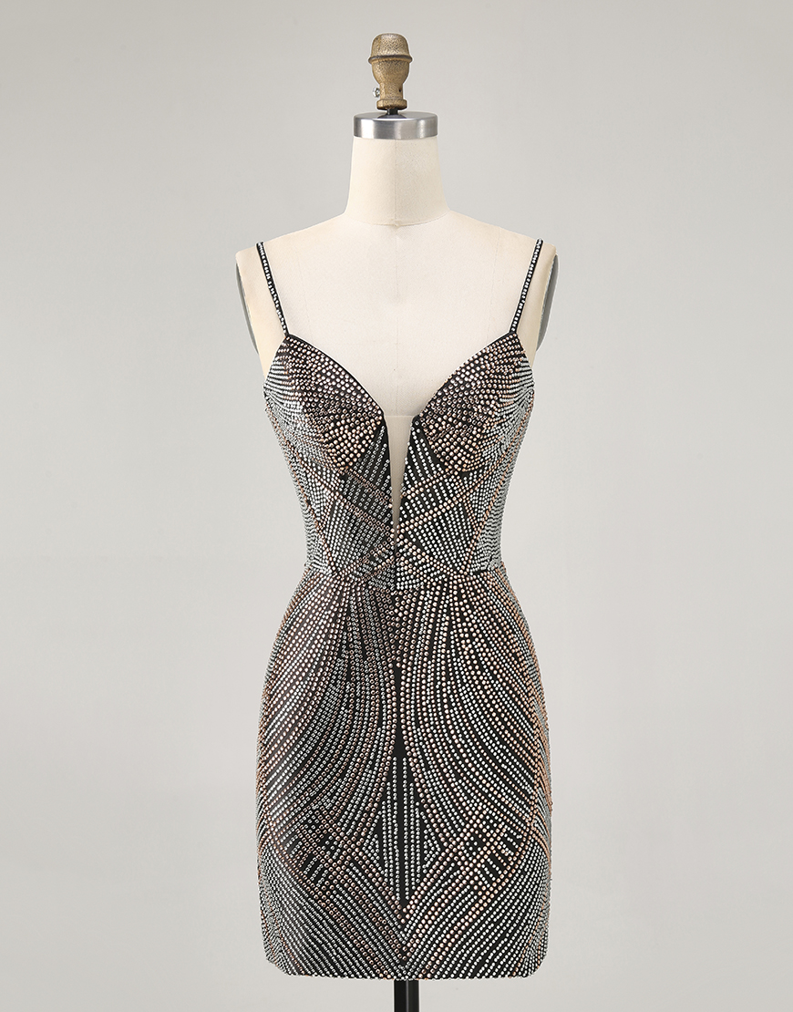 Sparkly Royal Blue Short Tight Backless Homecoming Dress with Beading