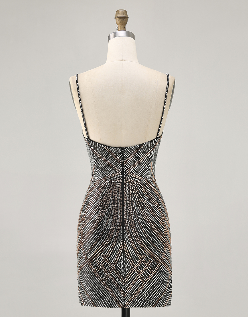 Sparkly Royal Blue Short Tight Backless Homecoming Dress with Beading