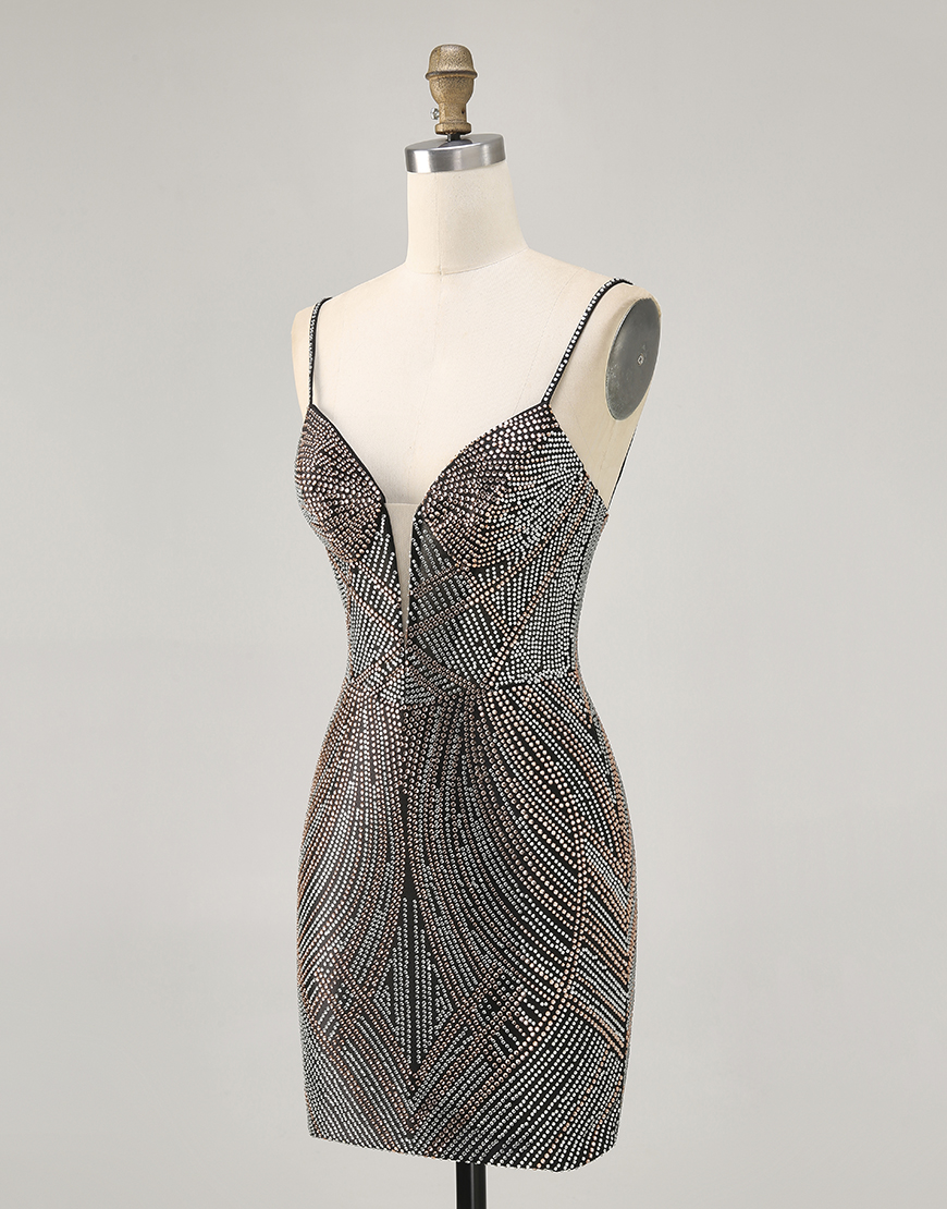 Sparkly Royal Blue Short Tight Backless Homecoming Dress with Beading