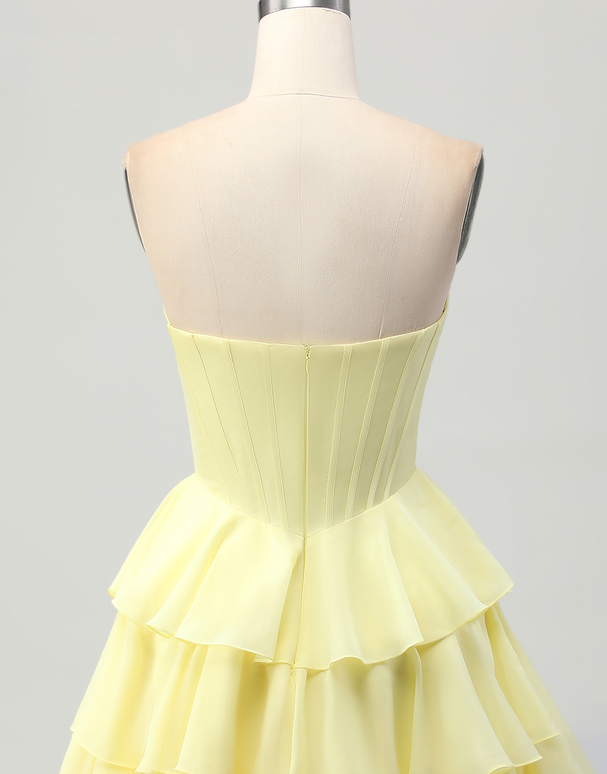 Sparkly Green Ruffled Sweetheart Short Corset Homecoming Dress with Beading