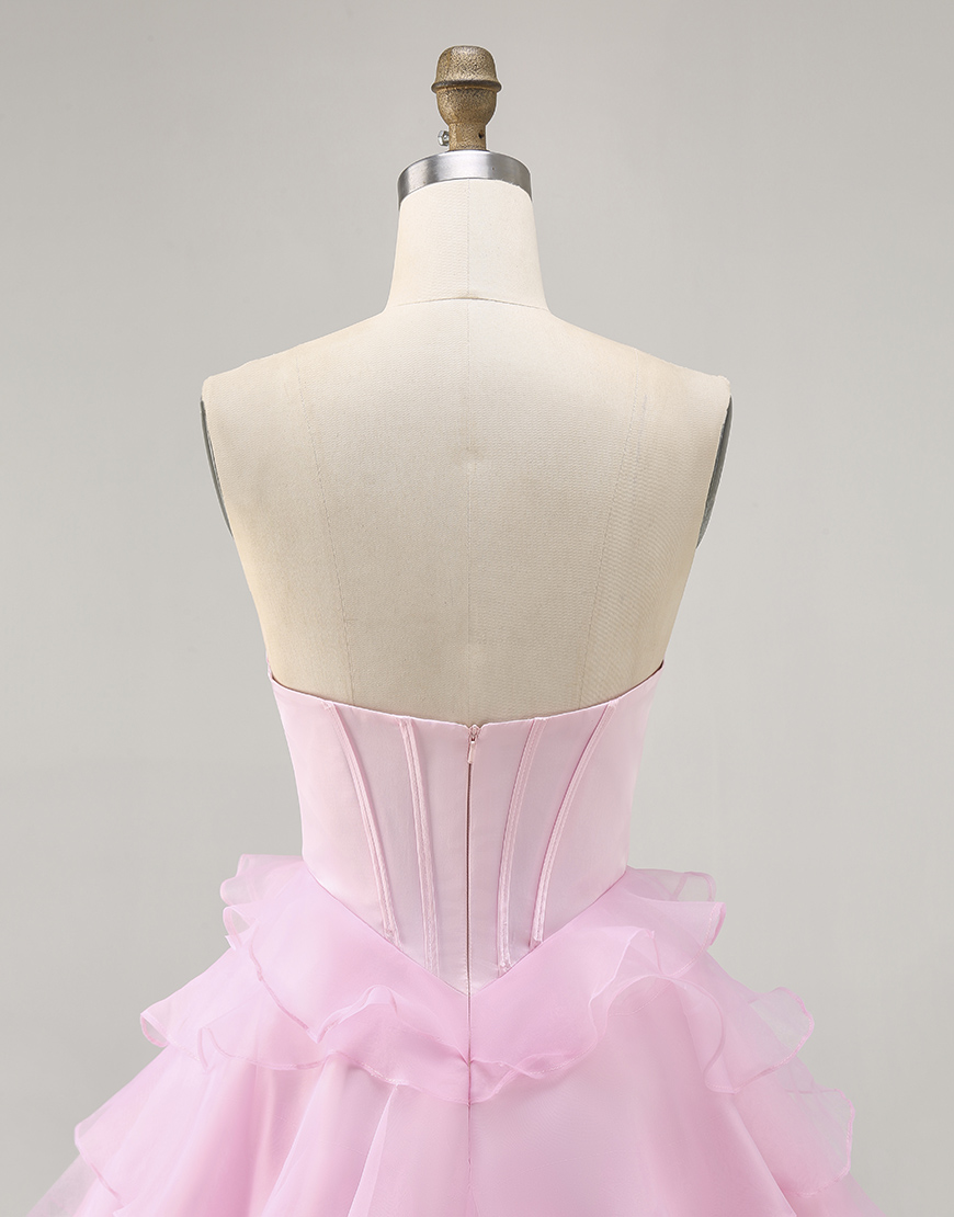 Sparkly Black Tiered Short Corset Homecoming Dress with Beading