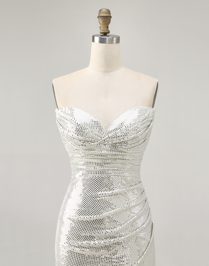 Sparkly Black Strapless Sequin Tight Short Homecoming Dress