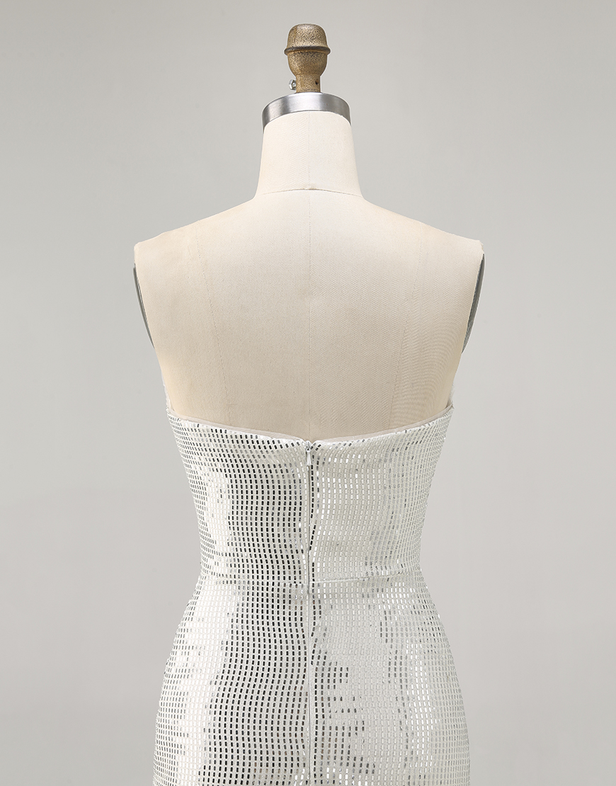 Sparkly Black Strapless Sequin Tight Short Homecoming Dress