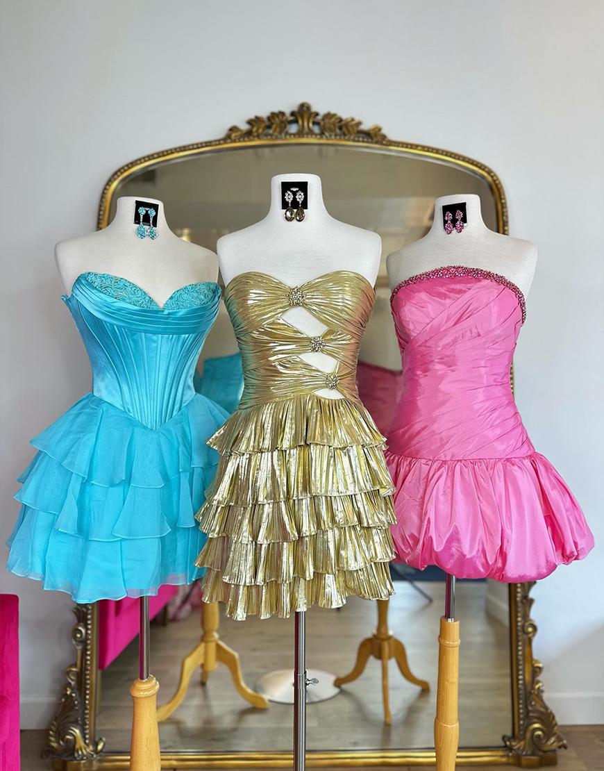 Yellow A Line Short Corset Homecoming Dress with Ruffles