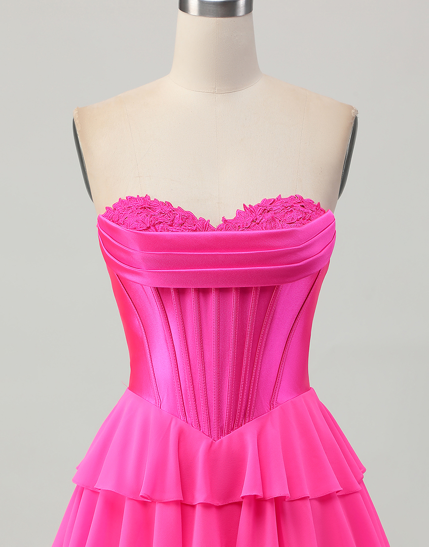 Blue Ruffled Sweetheart Short Corset Homecoming Dress with Lace