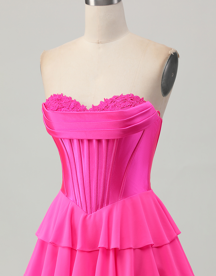 Blue Ruffled Sweetheart Short Corset Homecoming Dress with Lace