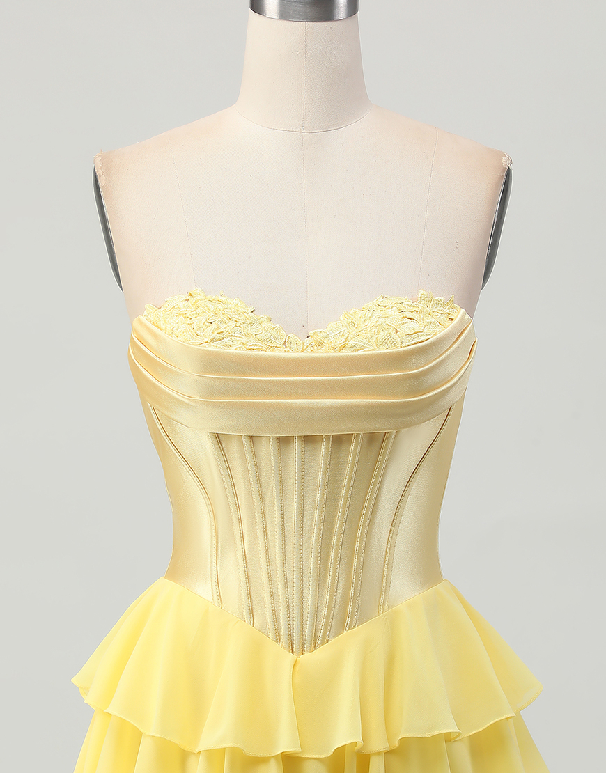 Blue Ruffled Sweetheart Short Corset Homecoming Dress with Lace