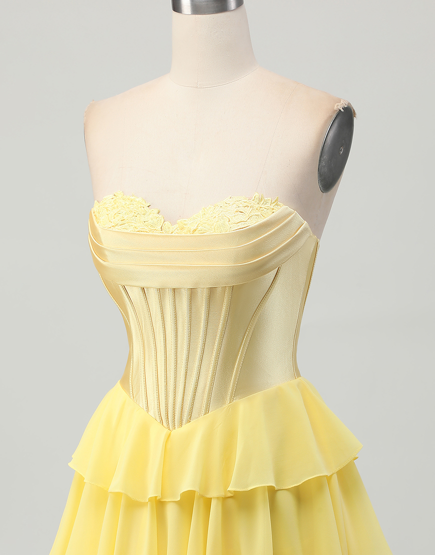 Blue Ruffled Sweetheart Short Corset Homecoming Dress with Lace