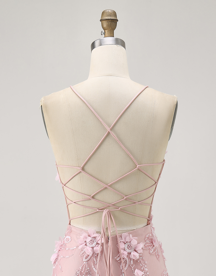 Sparkly Blue Floral Tight Short Corset Homecoming Dress with Sequins