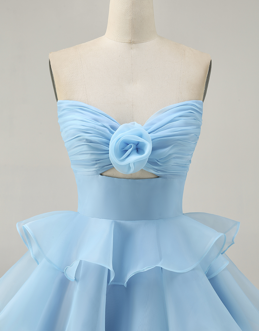 Purple Sweetheart Short Tiered A-Line Short Homecoming Dress 