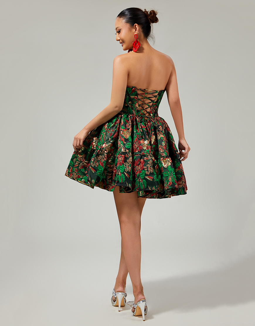 Purple Floral Off the Shoulder Corset Short Homecoming Dress