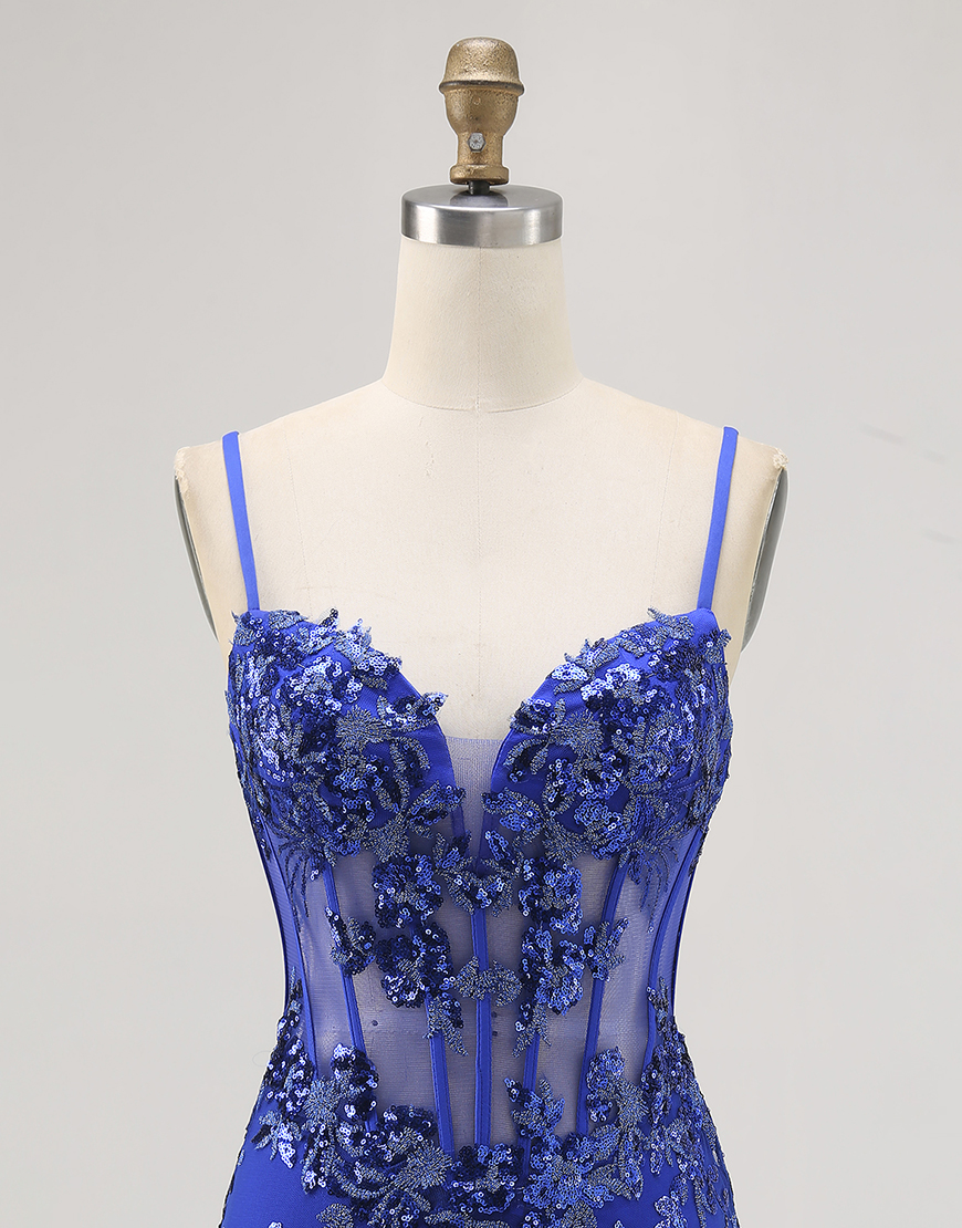 Sparkly Black Spaghetti Straps Tight Short Corset Homecoming Dress with Lace