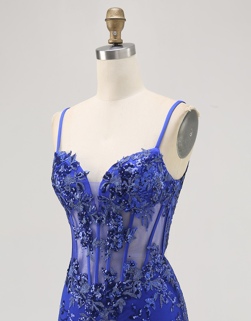 Sparkly Black Spaghetti Straps Tight Short Corset Homecoming Dress with Lace