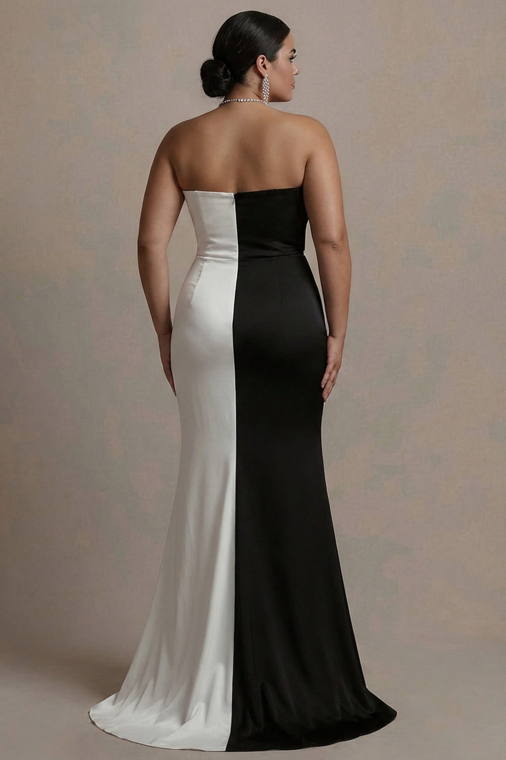 Black and Burgundy Sweetheart Satin Long Formal Dresses with Slit